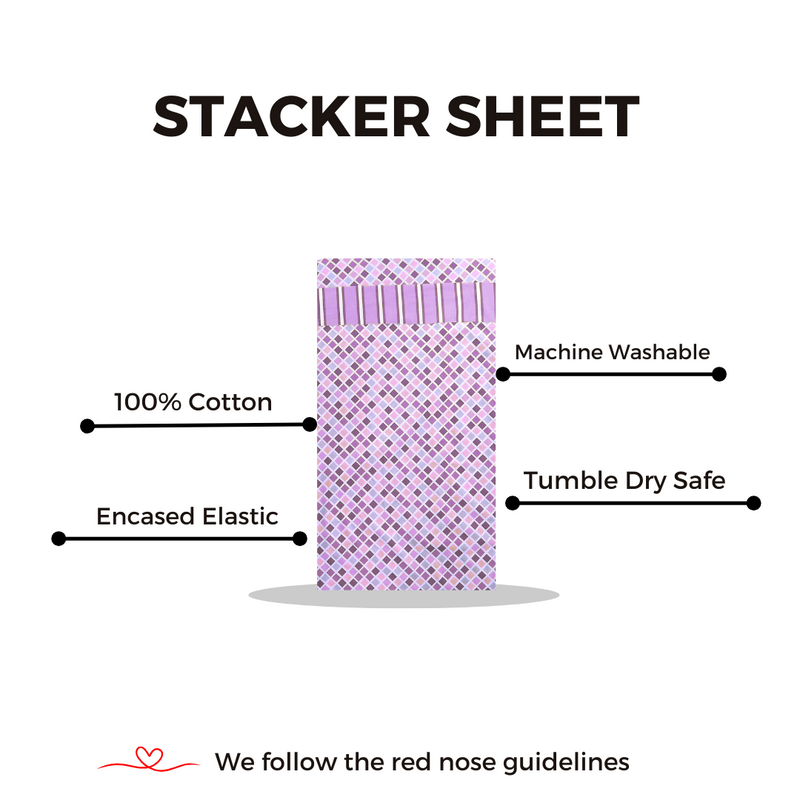 Signature Pink Stacker Bottom Sheet 135cm